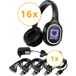 Beatfoxx SDH-340/16 USB-C Silent Disco V2 Set 16x sluchátka